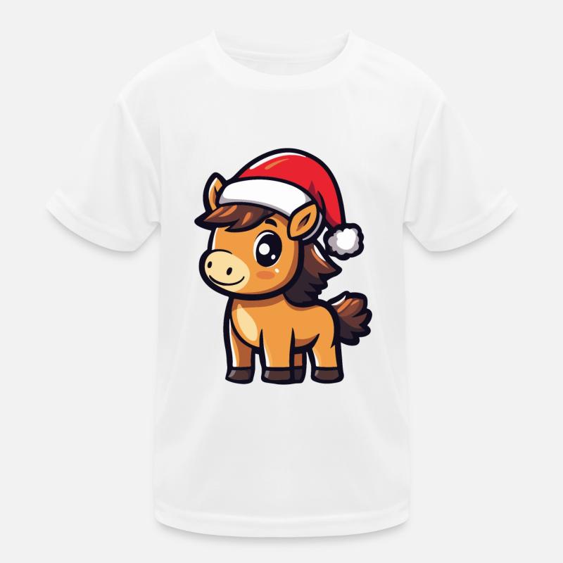 Pferd Weihnachten Kinder Funktions-T-Shirt