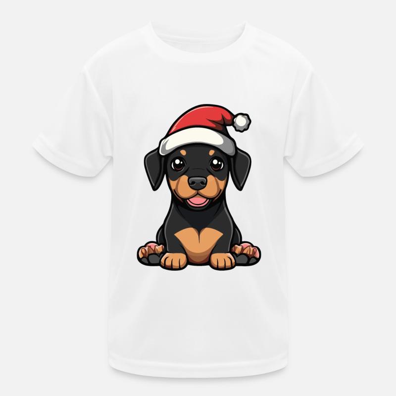 Dobermann Hund Weihnachten Kinder Funktions-T-Shirt