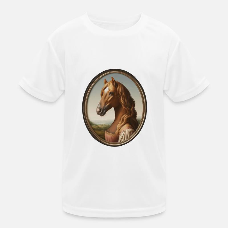 Porträt einer Fuchsstute im Stil der Renaissance Kinder Funktions-T-Shirt