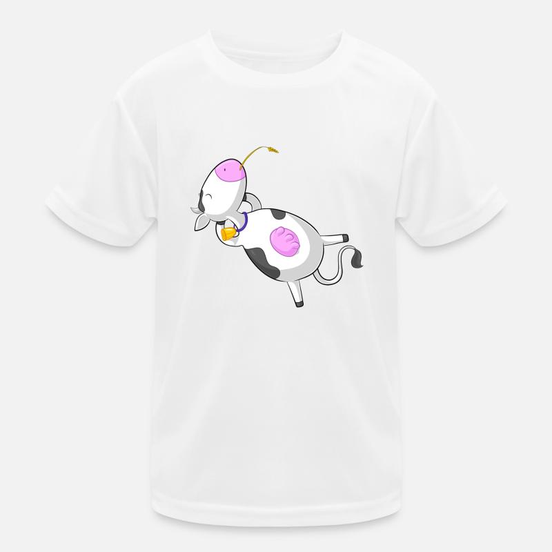 Entspannte Comic Kuh Kinder Funktions-T-Shirt