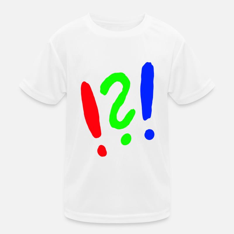 Exclamation mark/question mark comic style - Kids Functional T-Shirt - white