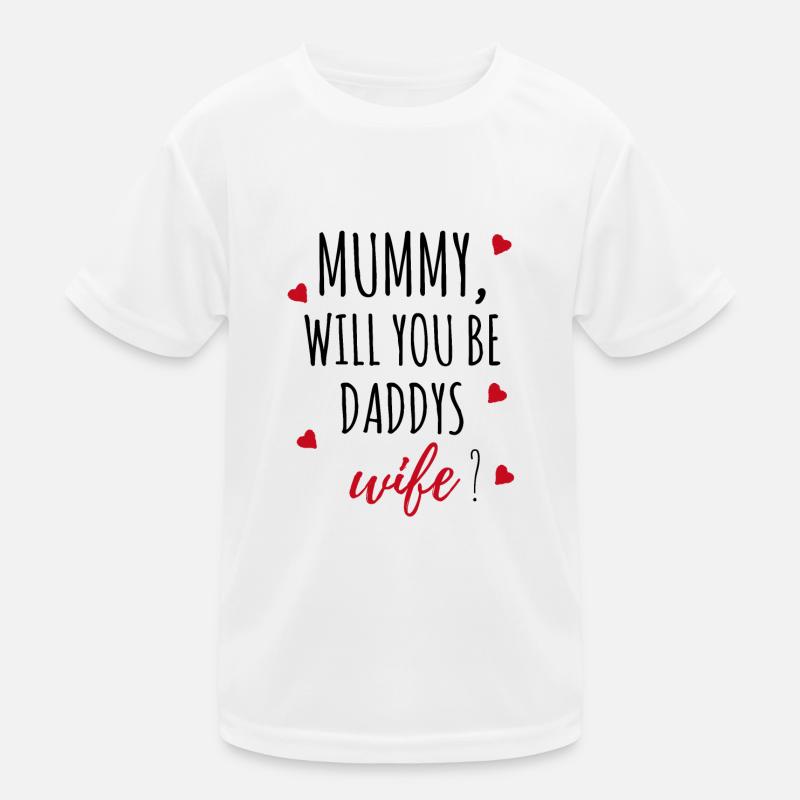Marriage proposal request mummy gift idea Kids Functional T-Shirt
