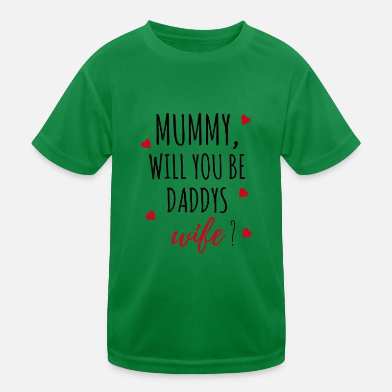 Marriage proposal request mummy gift idea Kids Functional T-Shirt