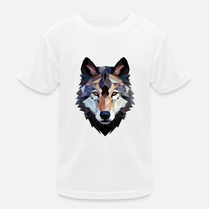 Wolf Kopf Kinder Funktions-T-Shirt