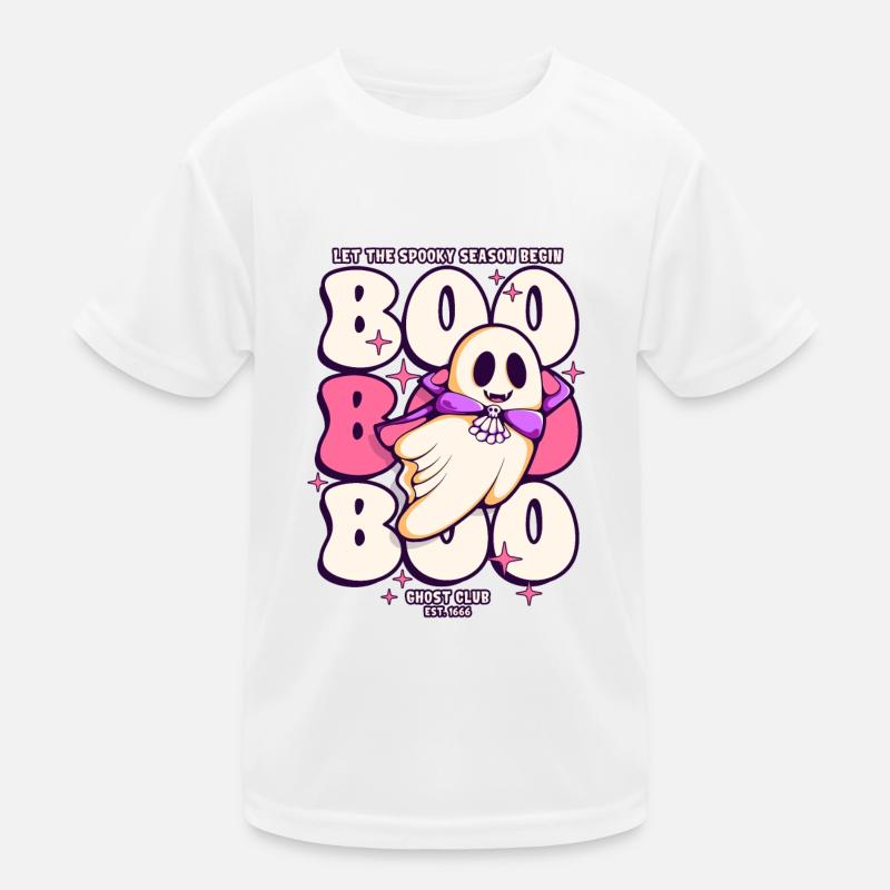 Boo Boo Boo Halloween Ghost Kids Functional T-Shirt