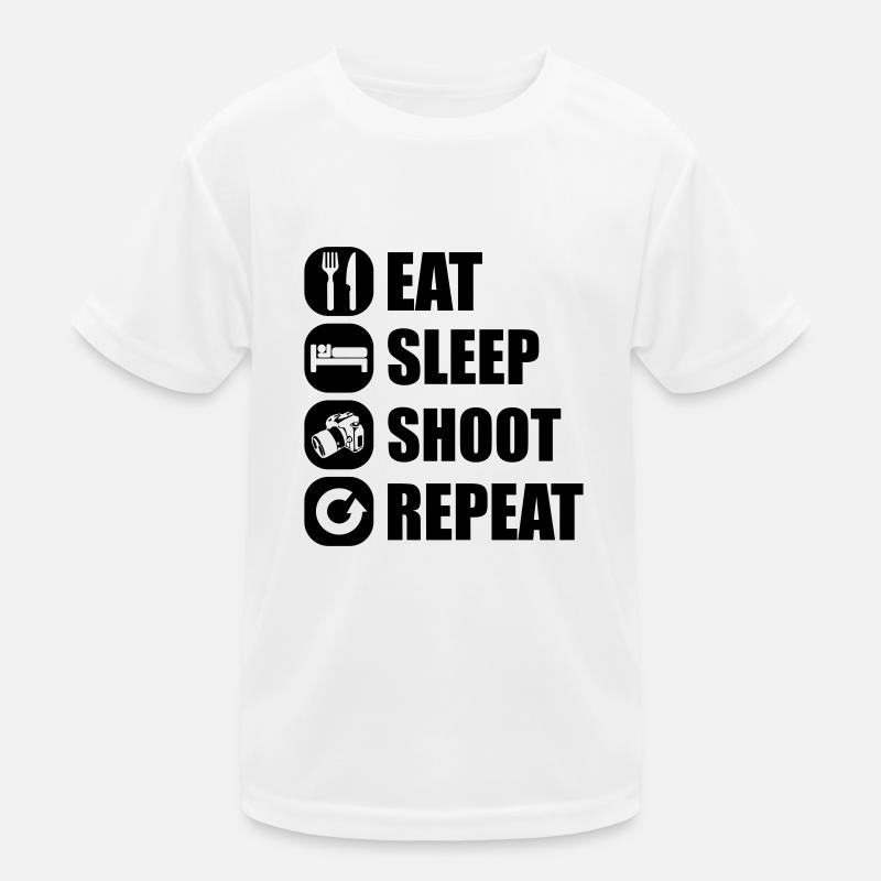eat_sleep_shoot_repeat_5_1f Kids Functional T-Shirt