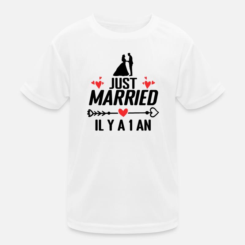 Cotton Wedding Gift Wedding Anniversary 1 Year Kids Functional T-Shirt
