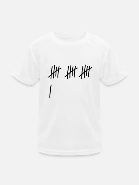 16 Striche // 16 Mal // Geburtstag // Geschenk - Kinder Funktions-T-Shirt - Weiß - Vorne