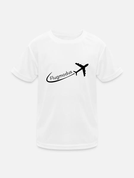 Flugmodus - Kinder Funktions-T-Shirt - Weiß - Vorne