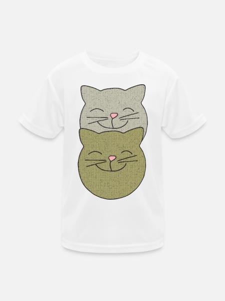 katzen zwillinge - Kinder Funktions-T-Shirt - Weiß