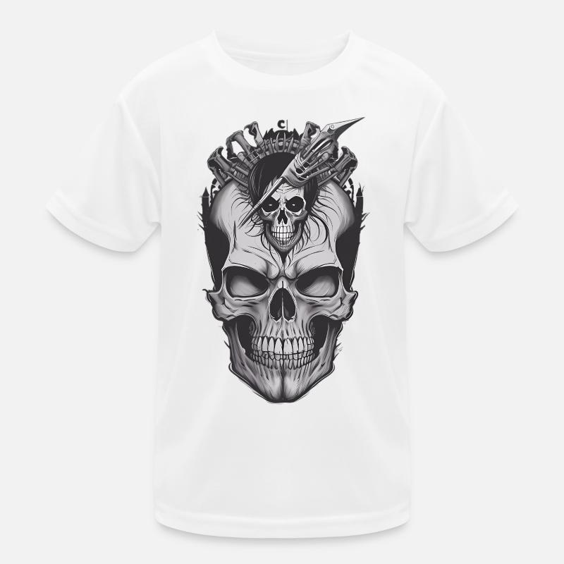 Cool Skull Kinder Funktions-T-Shirt