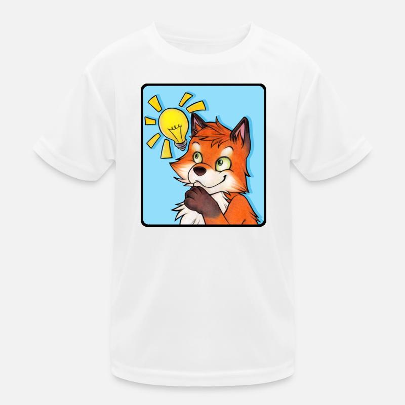 Witziger Comic Fuchs mit Idee & vermitzten Grinsen Kinder Funktions-T-Shirt
