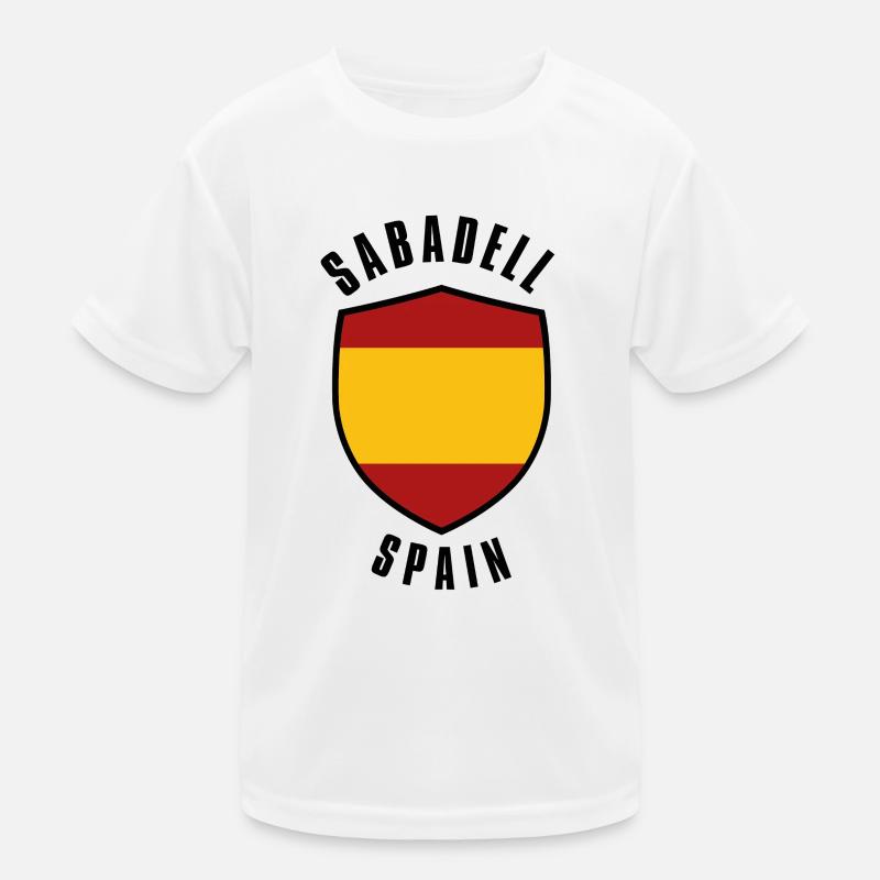 Sabadell Shield Spanien Farben - Kinder Funktions-T-Shirt - Weiß