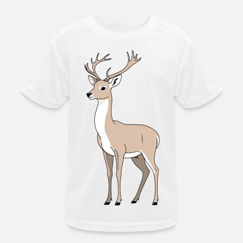 Hirsch mit elegantem Geweih Kinder Funktions-T-Shirt