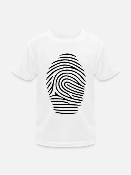 Fingerprint Vector Fingerabdruck - Kinder Funktions-T-Shirt - Weiß - Vorne