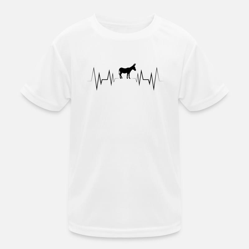 Heartbeat Donkey Silhouette Kids Functional T-Shirt