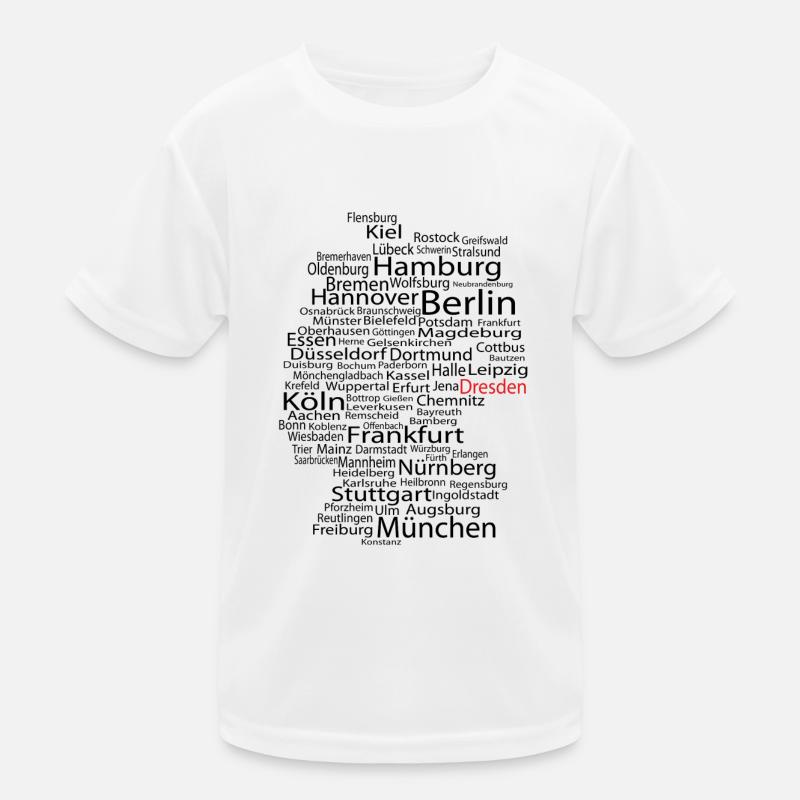 Dresden wordcloud Kinder Funktions-T-Shirt