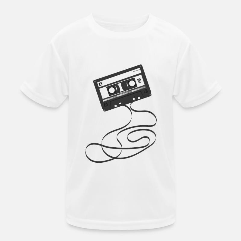 Kassette schwarz - 80s Kinder Funktions-T-Shirt