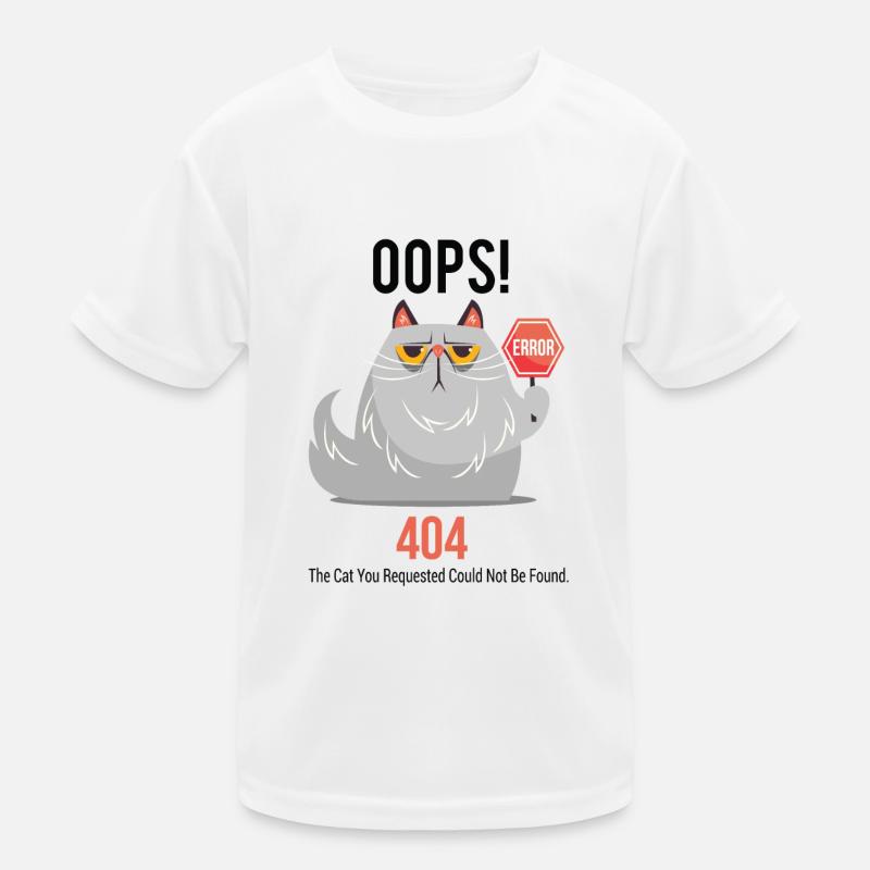 Grumpy Cat 404 - Kinder Funktions-T-Shirt - Weiß