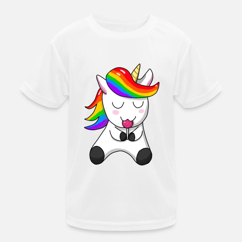 Kinder Einhorn - Kinder Funktions-T-Shirt - Weiß