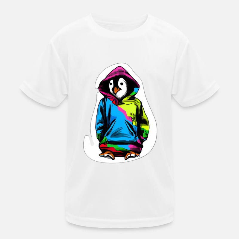Pingouin mignon avec pull coloré T-shirt sport Enfant