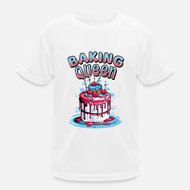 Backen Backkönigin Backfee Bäckerin Torte Kuchen Kinder Funktions-T-Shirt