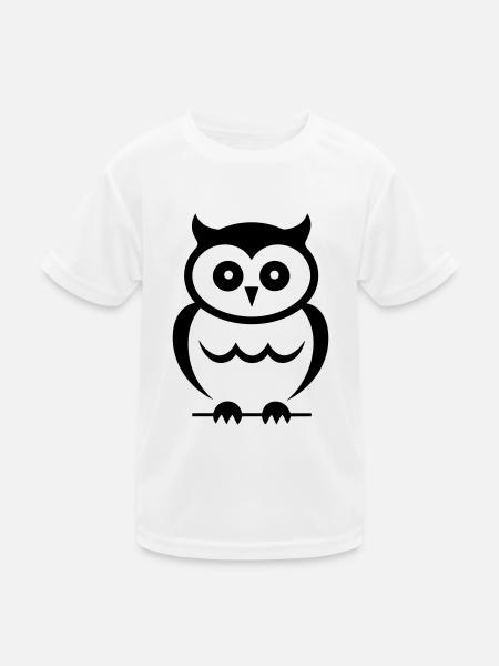 Little Owl - Kids Functional T-Shirt - white - Front