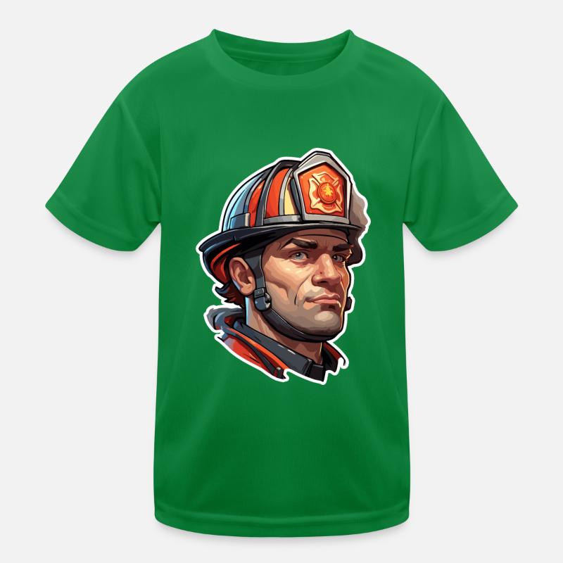 Firefighter / Fire / Fire / Extinguish / Hero Kids Functional T-Shirt