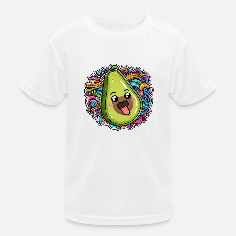Joyeuses vagues ornées vertes et colorées d’avocat T-shirt sport Enfant