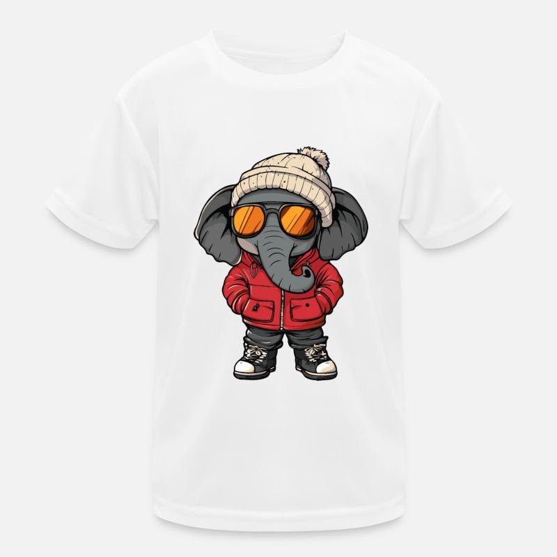 Elefant Winter Kinder Funktions-T-Shirt