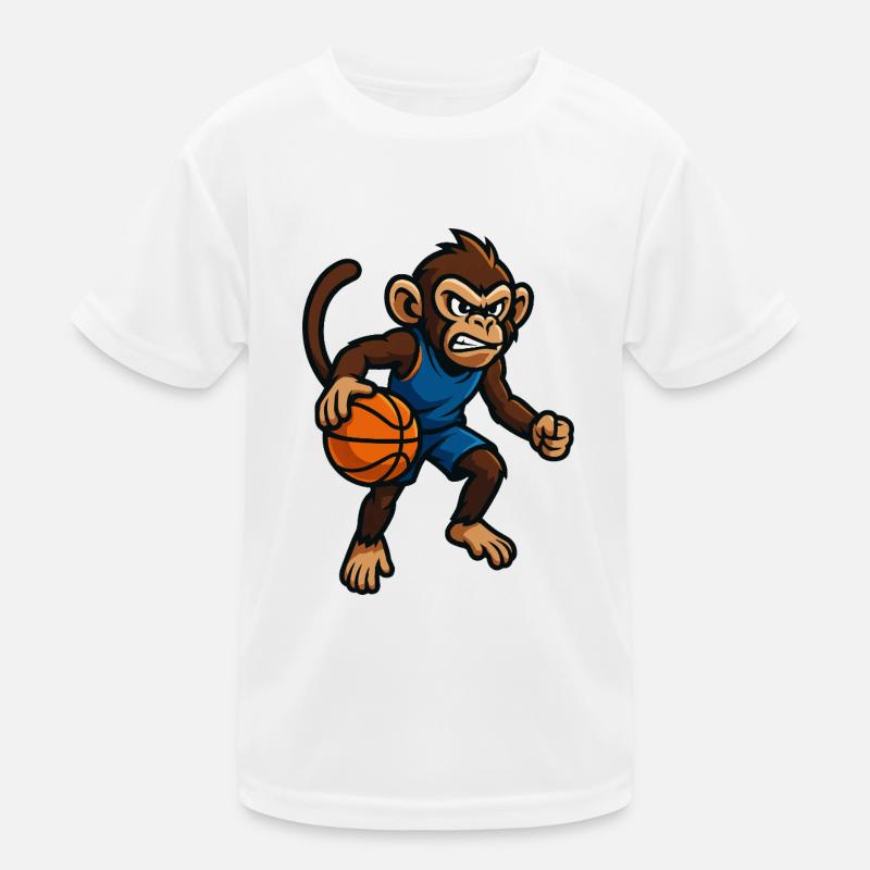 Monkey Basketball Kids Functional T-Shirt