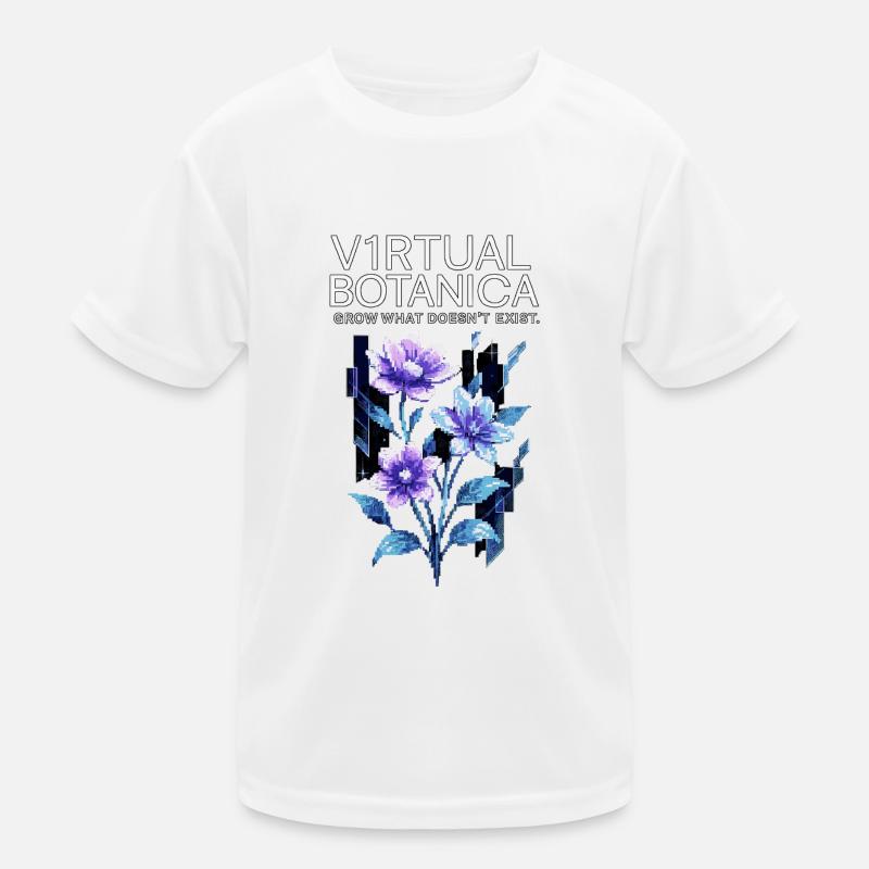 Virtuelle Botanica – Digitale Blütenpracht Kinder Funktions-T-Shirt