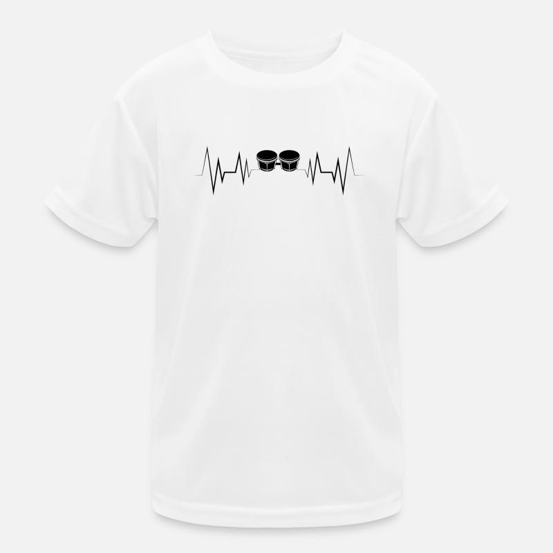 Herzschlag Bongo Silhouette Kinder Funktions-T-Shirt