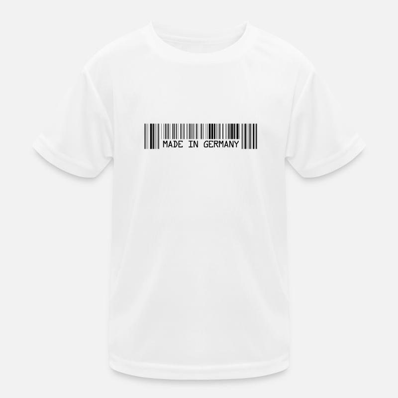 Made in Germany - Deutschland - Barcode - Strichco Kids Functional T-Shirt