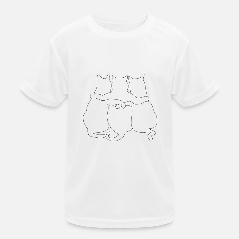 3 Cats together| Cats Line drawing Kids Functional T-Shirt