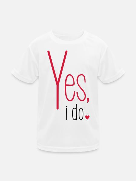 Yes i do bachelorette party Bride GroomHeart - Kids Functional T-Shirt - white - Front