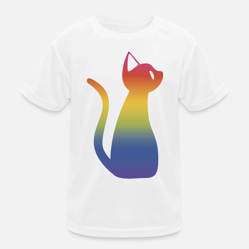 Regenbogen Katze Kinder Funktions-T-Shirt