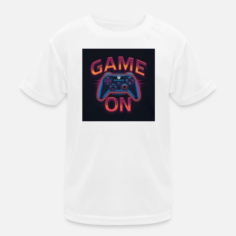 Leuchtender Gaming-Controller mit Neon-Design Kinder Funktions-T-Shirt