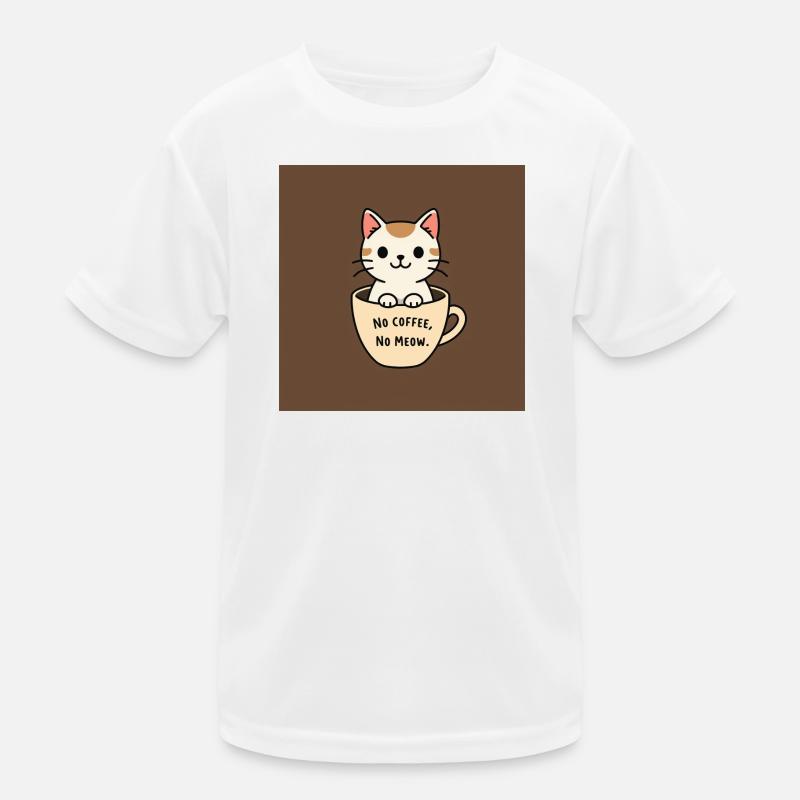 Katzenkaffee Spruch Design Kinder Funktions-T-Shirt