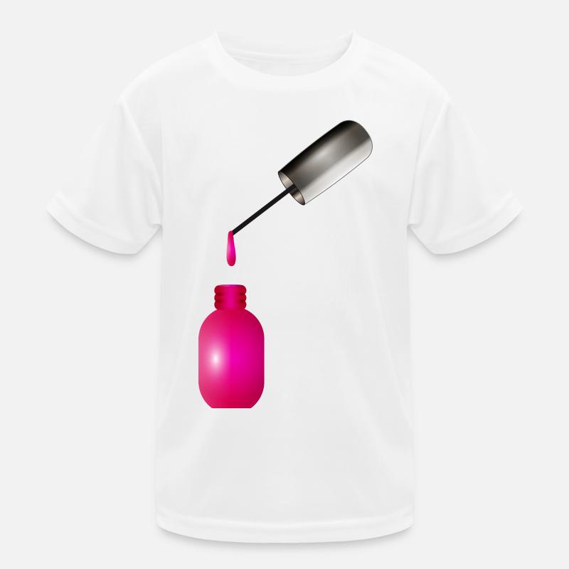 Pink nail polish with drops Kids Functional T-Shirt