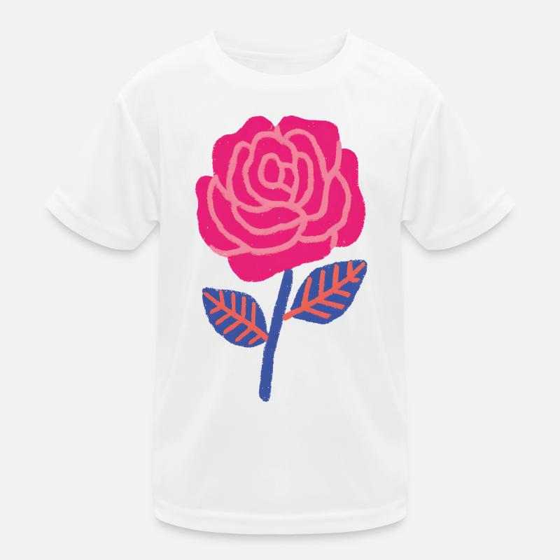 Ruby rose with blue leaves Kids Functional T-Shirt