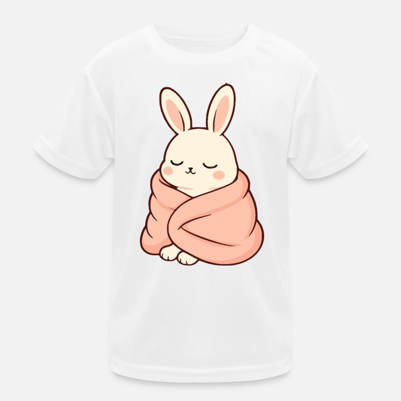 Sleeping bunny in cuddly blanket Kids Functional T-Shirt