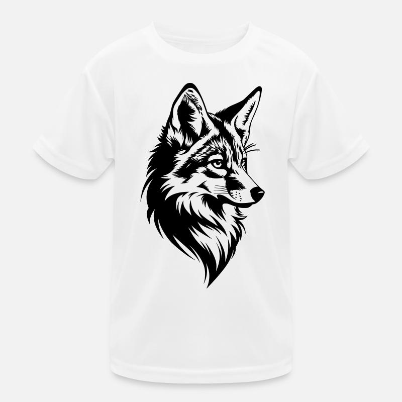 Fox Head Realistic Tattoo Style Kids Functional T-Shirt