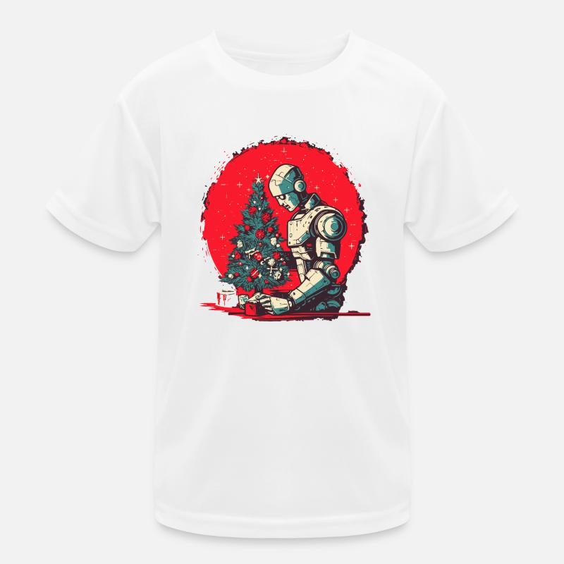 Weihnachtszeit-Cyborg Kinder Funktions-T-Shirt