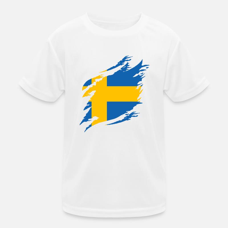 Suède Drapeau Scandinavie Drapeau suédois T-shirt sport Enfant