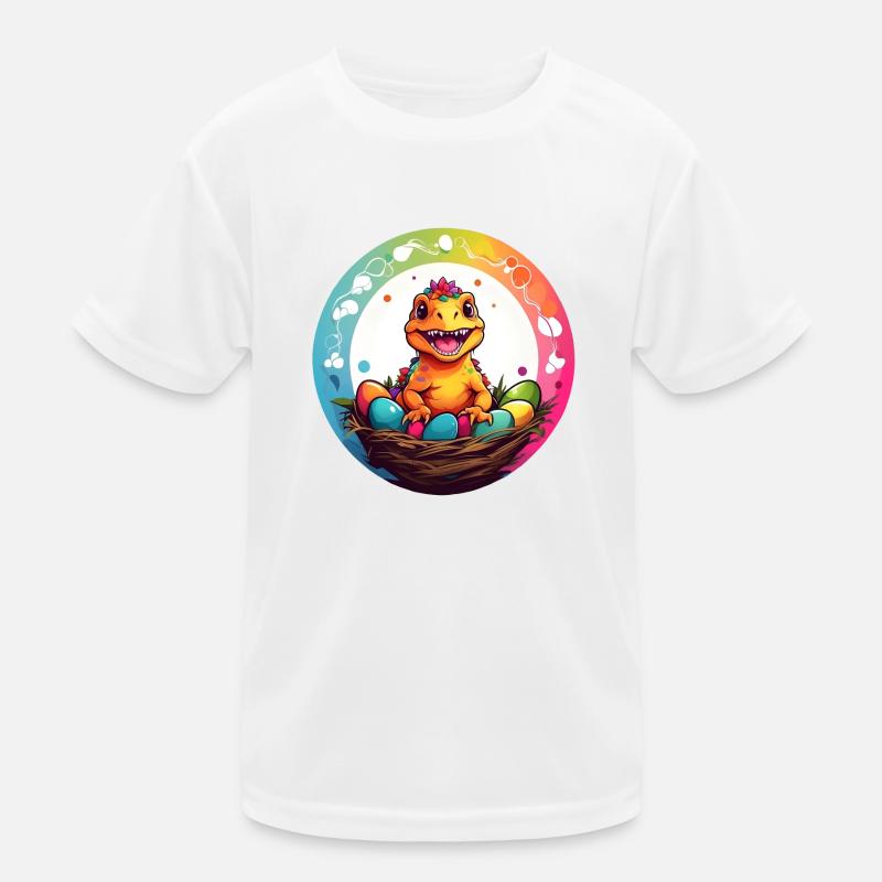 Dinobaby little dinosaur in Easter basket Kids Functional T-Shirt