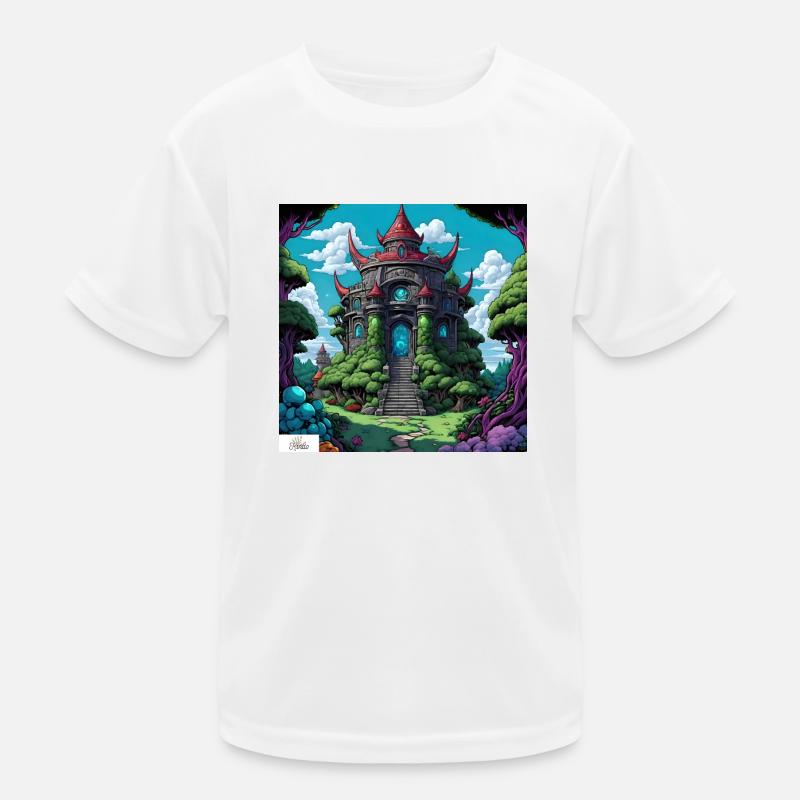 Comic style temple Kids Functional T-Shirt