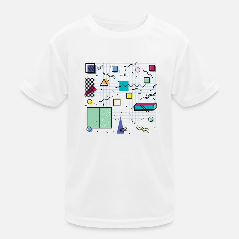 Eldram's Eighties Abstract 01 - Kinder Funktions-T-Shirt - Weiß