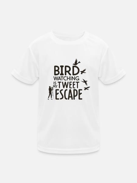 Slogan for bird watchers - Kids Functional T-Shirt - white - Front
