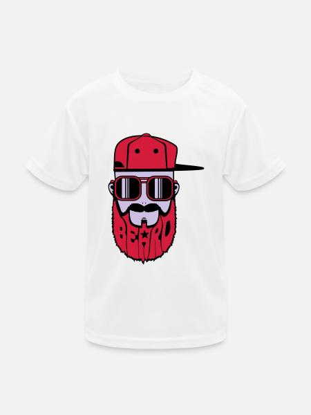 logo beard hiphop - T-shirt sport Enfant - blanc